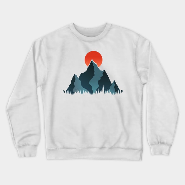 Adventure In The Mountains Art I Crewneck Sweatshirt by Insightly Designs